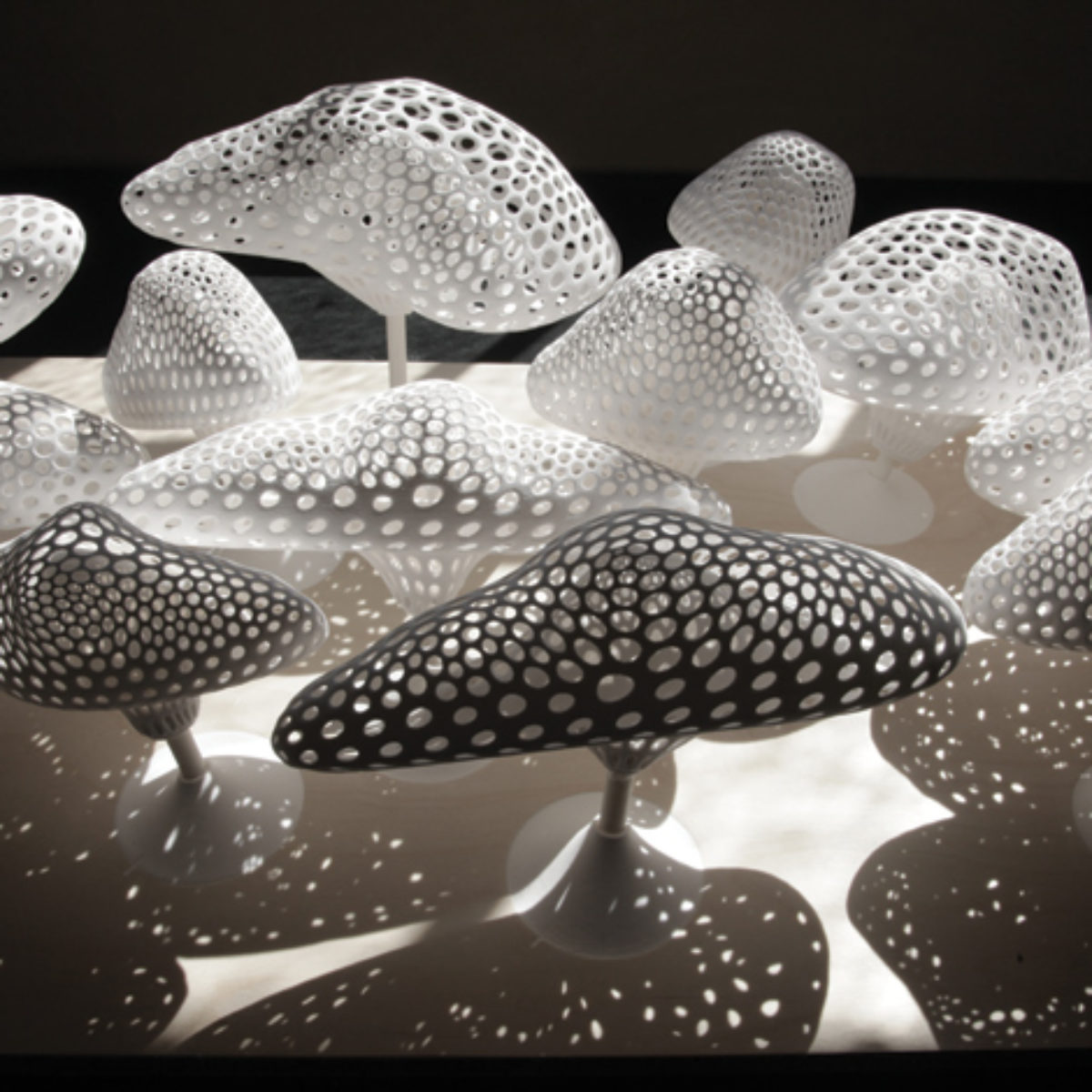 Overcast - Guan Lee, Mamou-Mani - 3D Printed Cloudlets Ceiling Installation