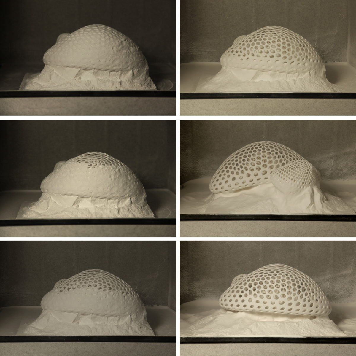 Overcast - Guan Lee, Mamou-Mani - 3D Printed Cloudlets Ceiling Installation - Powder Printing Process