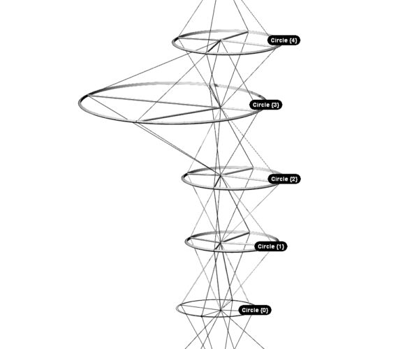 The structural rings organizing the parametric model - Caviar House T2 by Cinimod Studio The structural rings organizing the parametric model - Caviar House T2 by Cinimod Studio