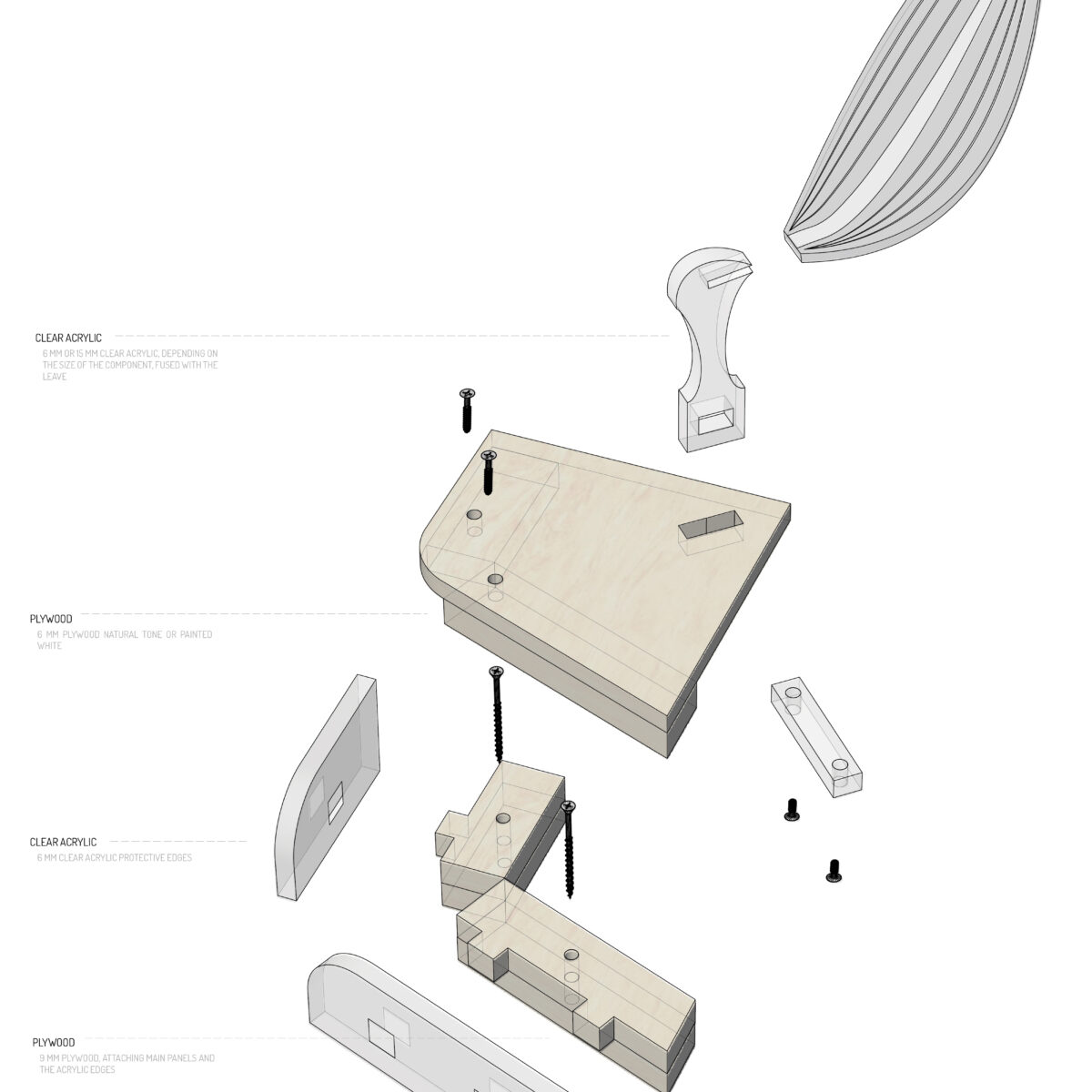 Diagram showing the components of the installation ©Mamou-Mani