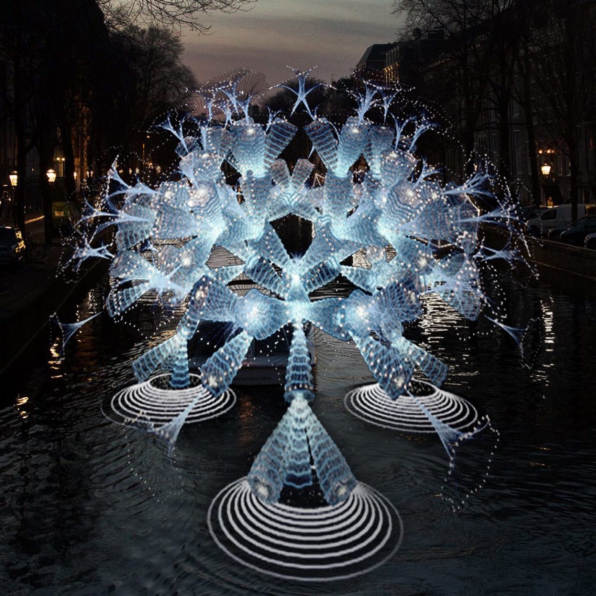 Cosmic Tree for Amsterdam Light Festival by Mamou-Mani